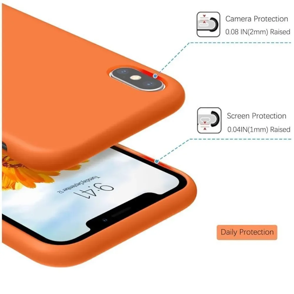 GUAGUA compatible with iPhone XS/X case 5.8 inch liquid silicone, soft gel